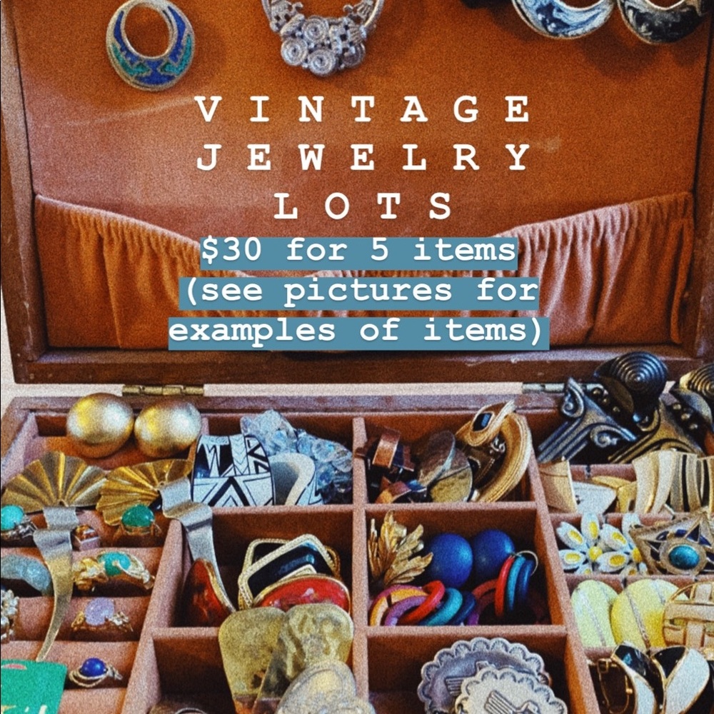 Vintage jewelry rings and earrings lot